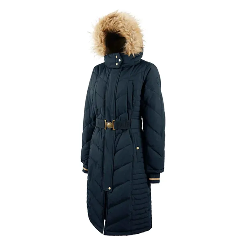 Fairfax and Favor The Charlotte Padded Longline Coat - Navy Blue-2